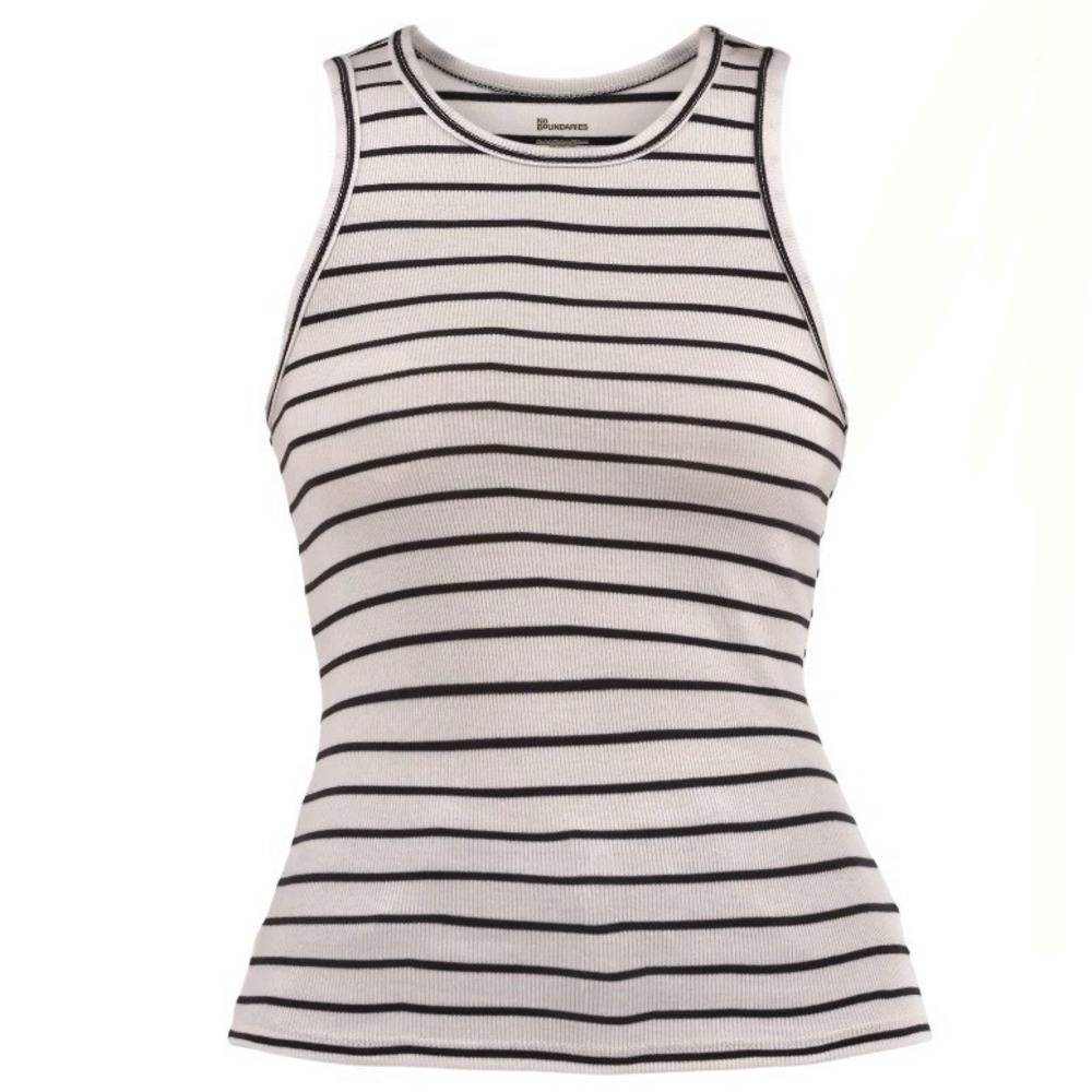 No Boundaries Juniors Ribbed High Neck Tank Top XXL 20 New with Tags Stripe Cute